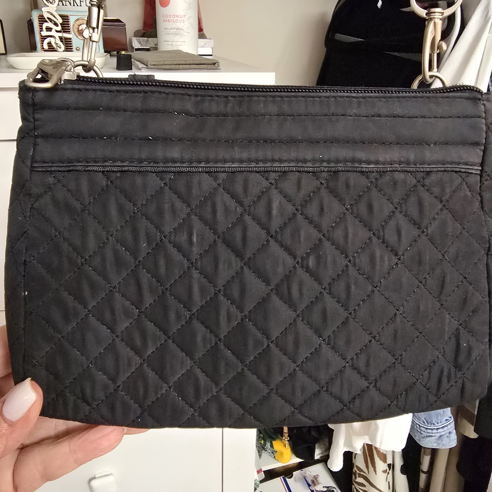 Travalon Anti Theft Protection Quilted Black Shoulder Bag